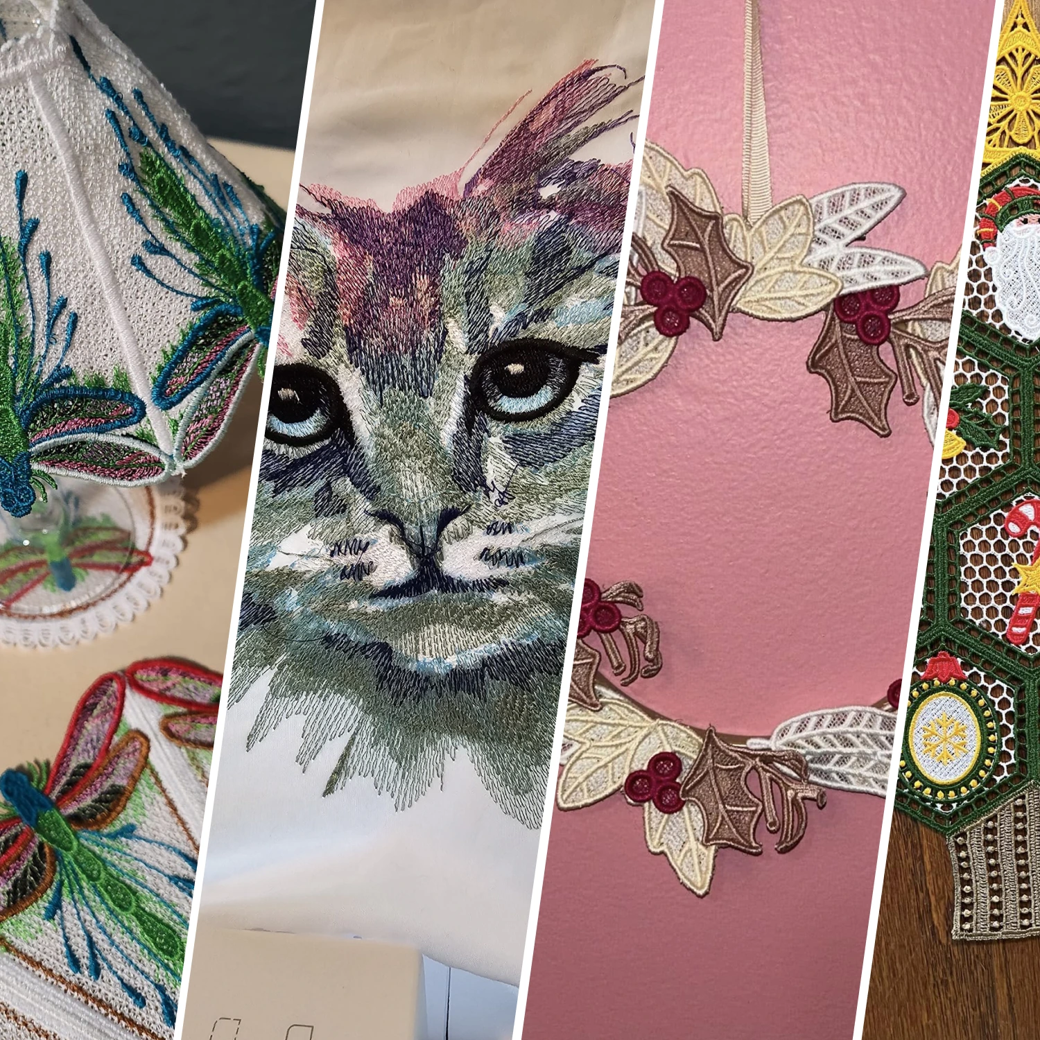 Embroidery display of various fabrics Embroidery exhibition