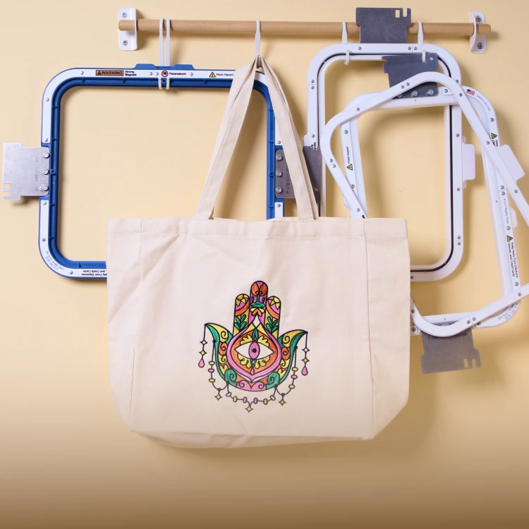 Embroidery machine stitching 85,300 patterns in 76 minutes for enhanced efficiency.