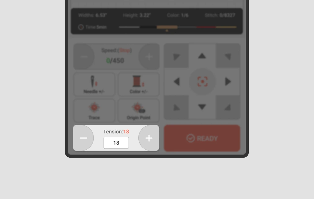 Electronic Tension Adjustment interface display Electronic Tension Adjustment