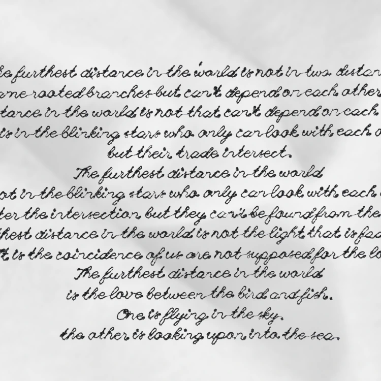 Small Letter Display Small letter embroidery, demonstrating the precision and clarity of the BAi machine’s stitching.