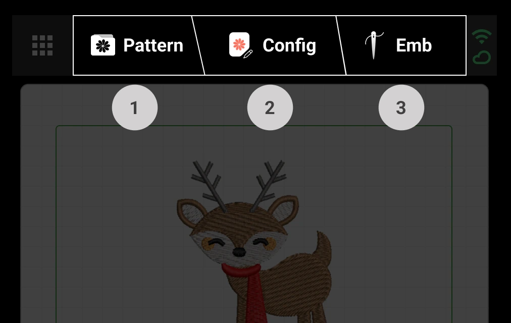 With just three simple steps, you can easily get started with embroidery Operation Steps