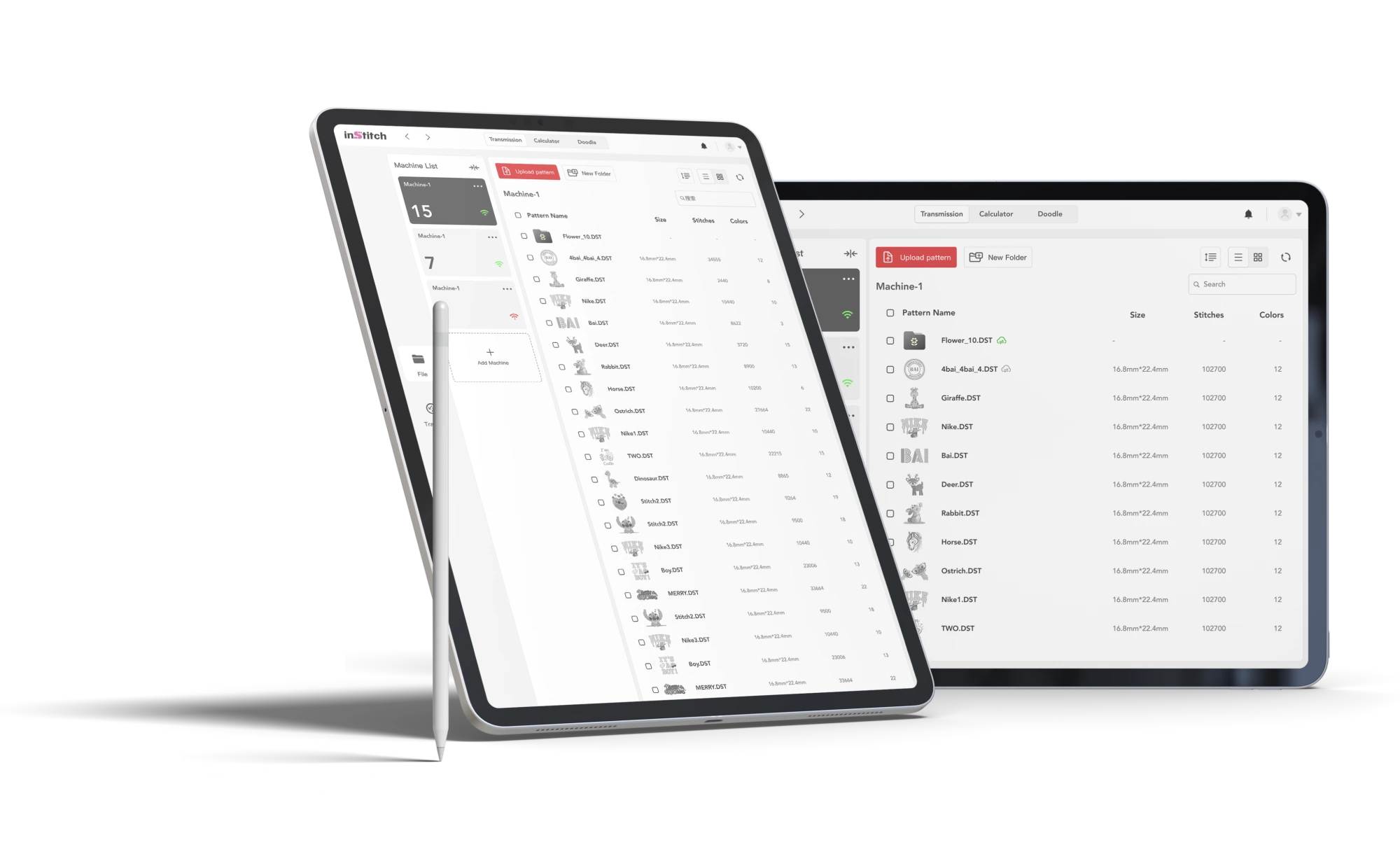 Transmission Software - Institch Cloud Interface of the Transmission Software for seamless pattern transfers across devices.