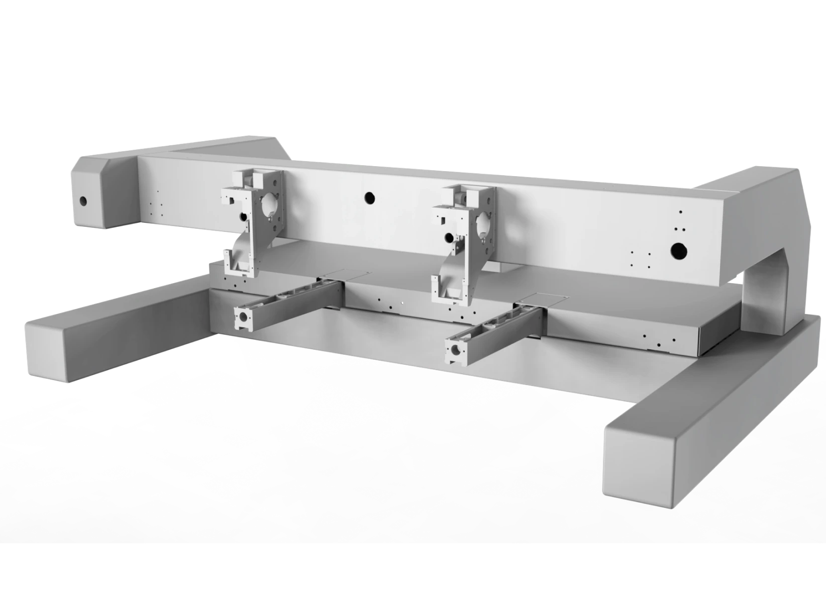 45° front view of the mold showing detailed construction and design.